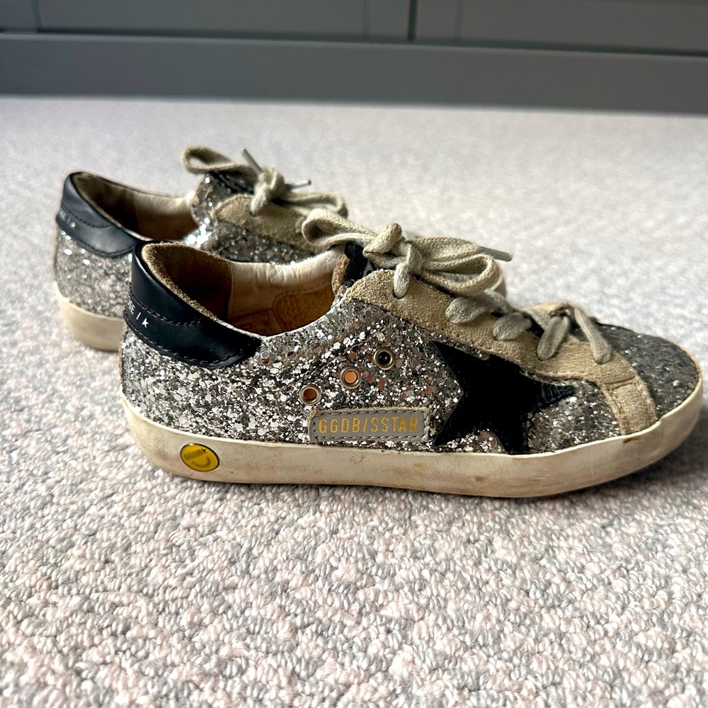 Golden Goose Kids Shoes in Silver and Black